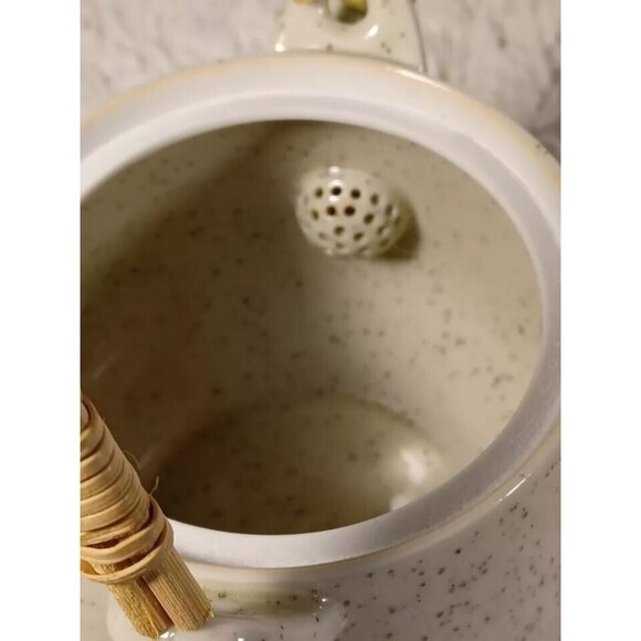 *Japanese Armbee Cherry Blossom Sakura Ceramic Wicker Handle Teapot w 4 Cups - Picture 5 of 9